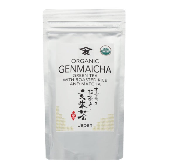 Organic Genmaicha Tea - Loose Leaf Japanese Green Tea - Genmai Matcha Uji-Kyoto - Premium Sencha Green Tea, 100g